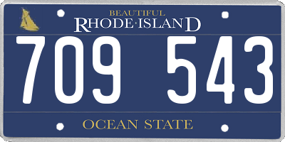 RI license plate 709543