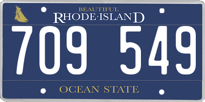 RI license plate 709549
