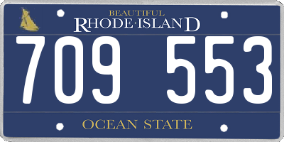 RI license plate 709553
