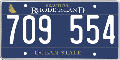 RI license plate 709554