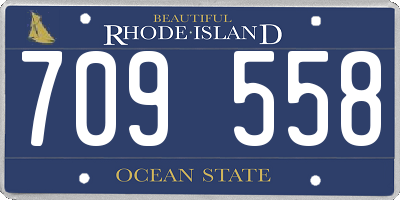 RI license plate 709558