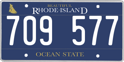RI license plate 709577