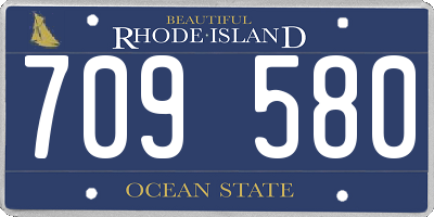 RI license plate 709580