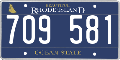 RI license plate 709581