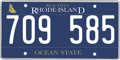 RI license plate 709585