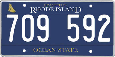 RI license plate 709592