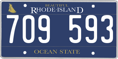 RI license plate 709593