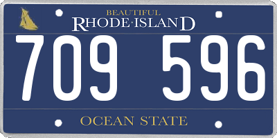 RI license plate 709596