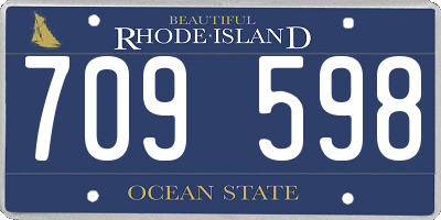 RI license plate 709598