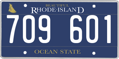 RI license plate 709601