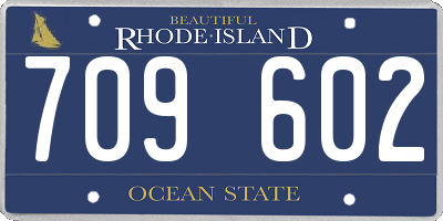 RI license plate 709602