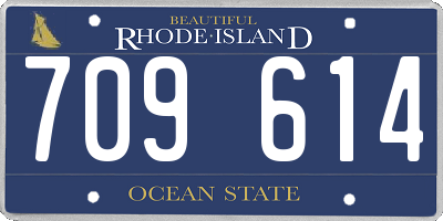 RI license plate 709614