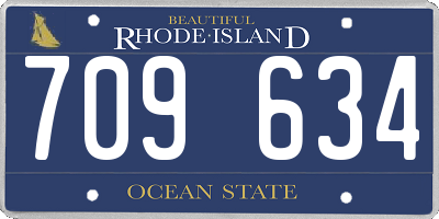 RI license plate 709634