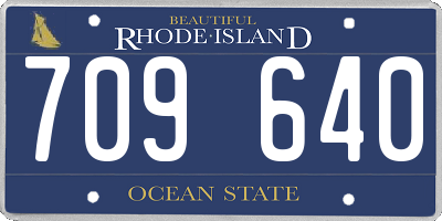 RI license plate 709640