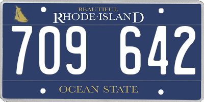 RI license plate 709642