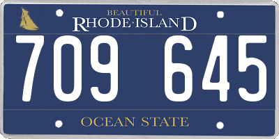 RI license plate 709645