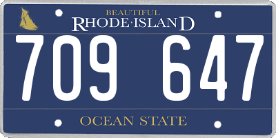 RI license plate 709647