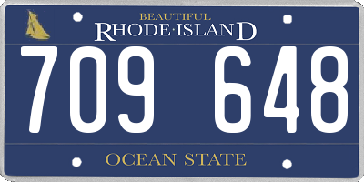 RI license plate 709648