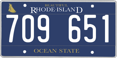 RI license plate 709651