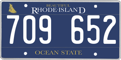 RI license plate 709652