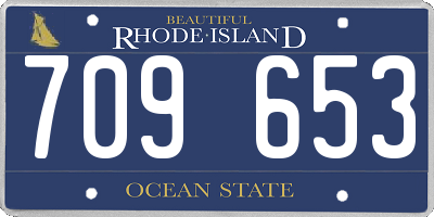 RI license plate 709653