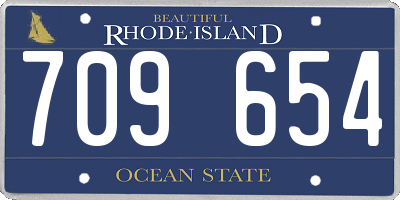 RI license plate 709654