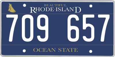 RI license plate 709657