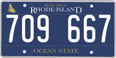 RI license plate 709667