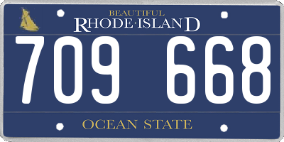 RI license plate 709668