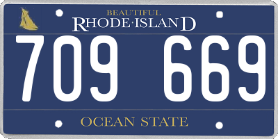 RI license plate 709669