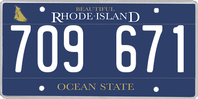 RI license plate 709671