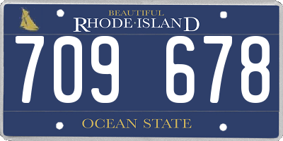RI license plate 709678