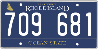 RI license plate 709681