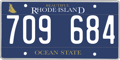 RI license plate 709684