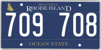 RI license plate 709708