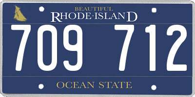 RI license plate 709712