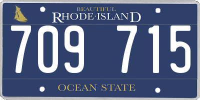 RI license plate 709715