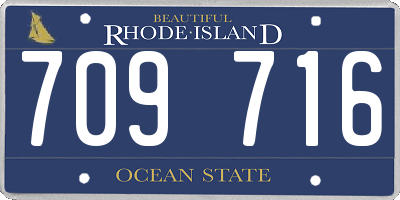 RI license plate 709716
