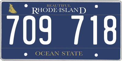 RI license plate 709718