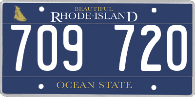 RI license plate 709720