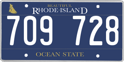 RI license plate 709728