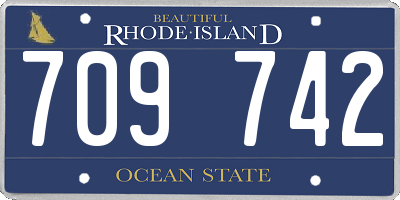 RI license plate 709742
