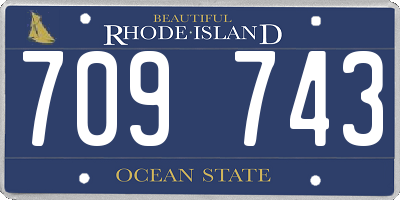 RI license plate 709743