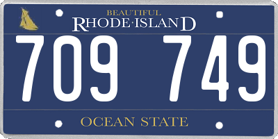 RI license plate 709749