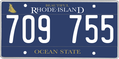 RI license plate 709755