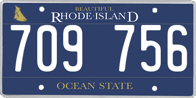 RI license plate 709756