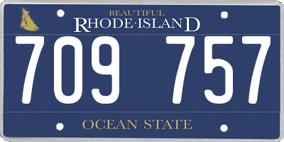 RI license plate 709757