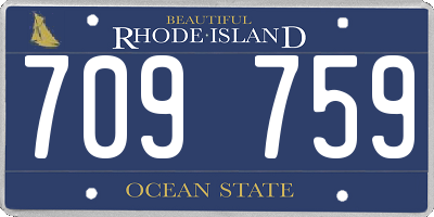 RI license plate 709759