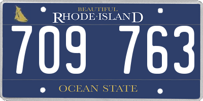 RI license plate 709763