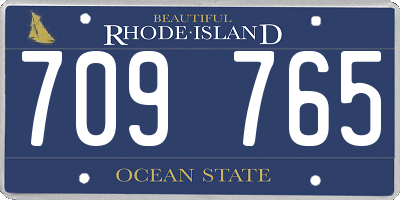 RI license plate 709765